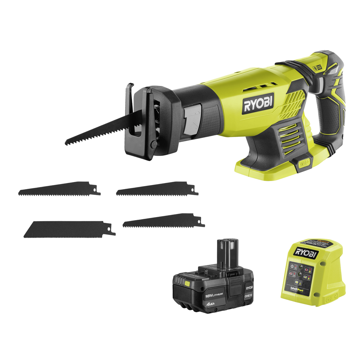 Ryobi 18V ONE+ Compact Reciprocating Saw 4Ah Kit R18RS14A