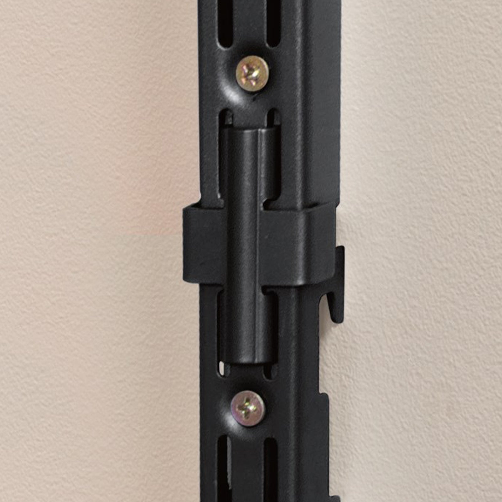 Flexi Storage Home Solutions Double Slot Wall Strip Joiner 2 Pack Black Powder-Coated