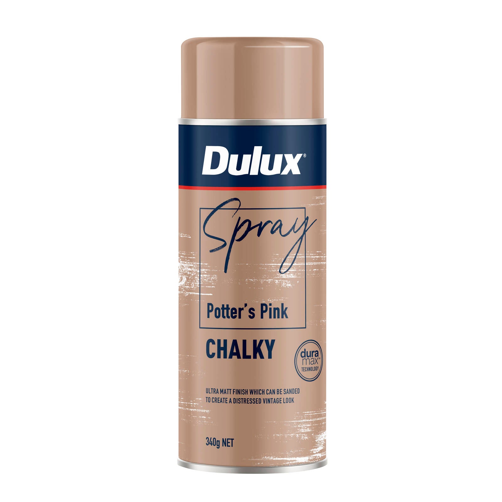 Dulux Chalky 340g Potters Pink Spray Paint, Matte Chalk Finish for Furniture & Decor