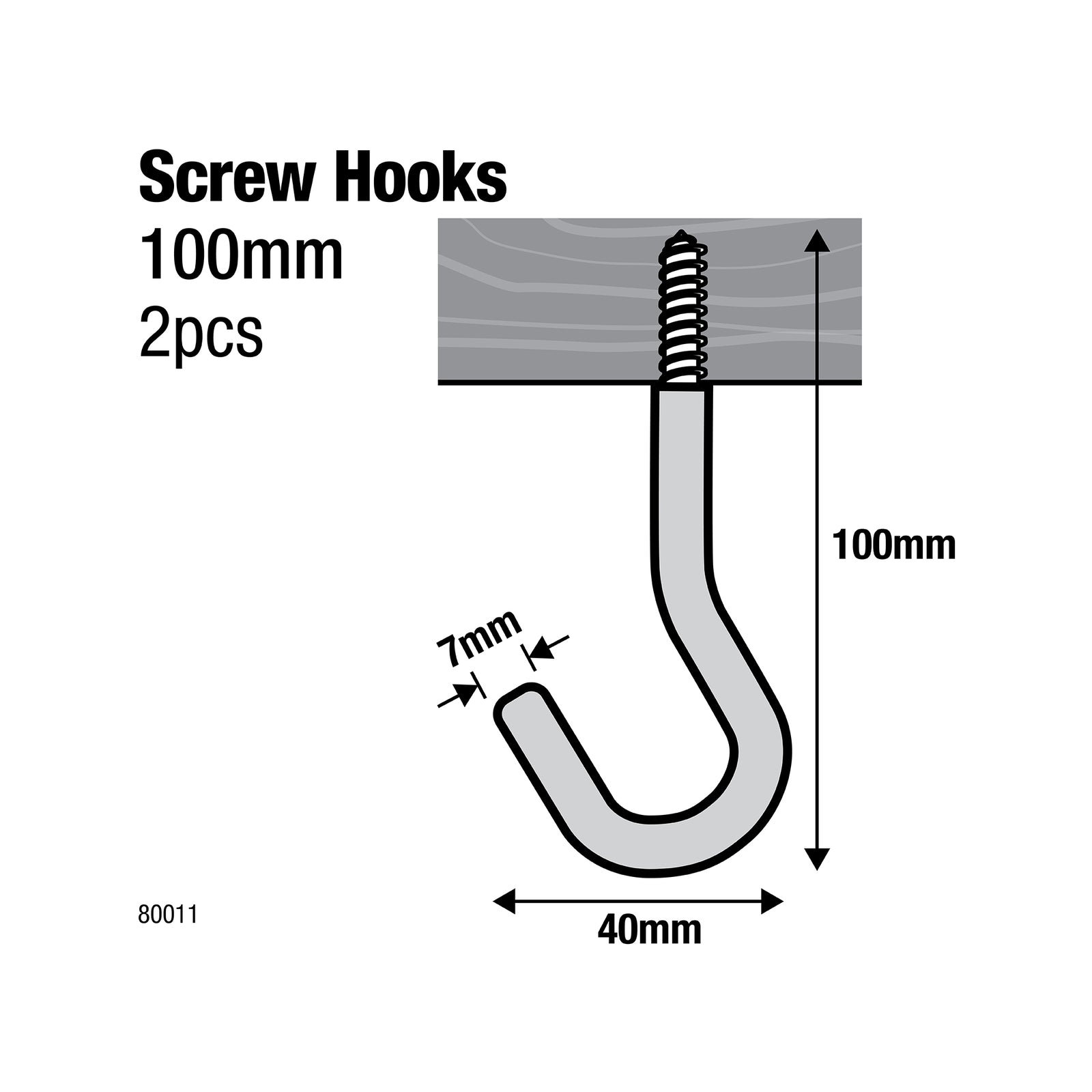 Everhang 101 x 42mm Steel PVC Coated Storage Hooks 2 Pack