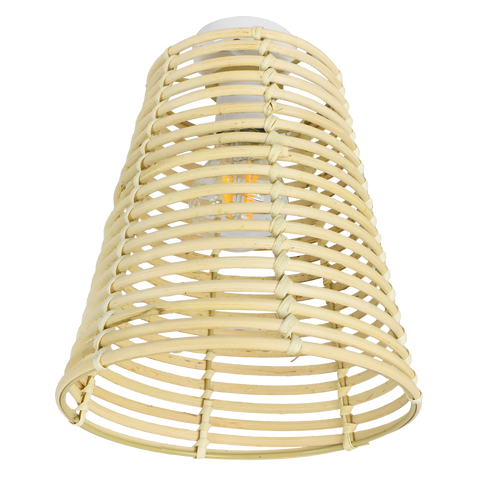 Luce Bella Rattan Woven Batten Fix Light Cream Indoor