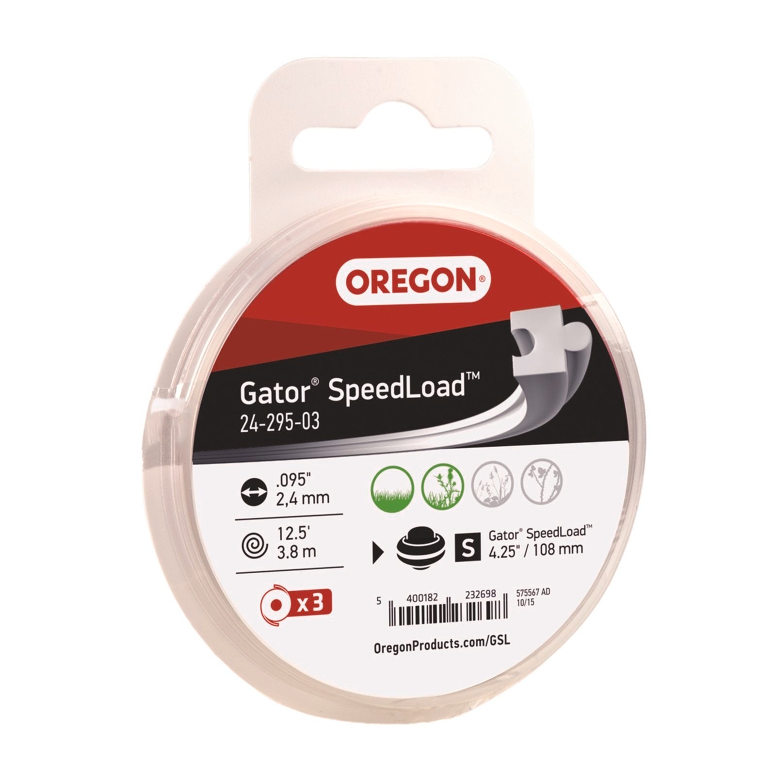 Oregon Gator SpeedLoad Trimmer Line .095 inch (2.4mm) - 3 Pack