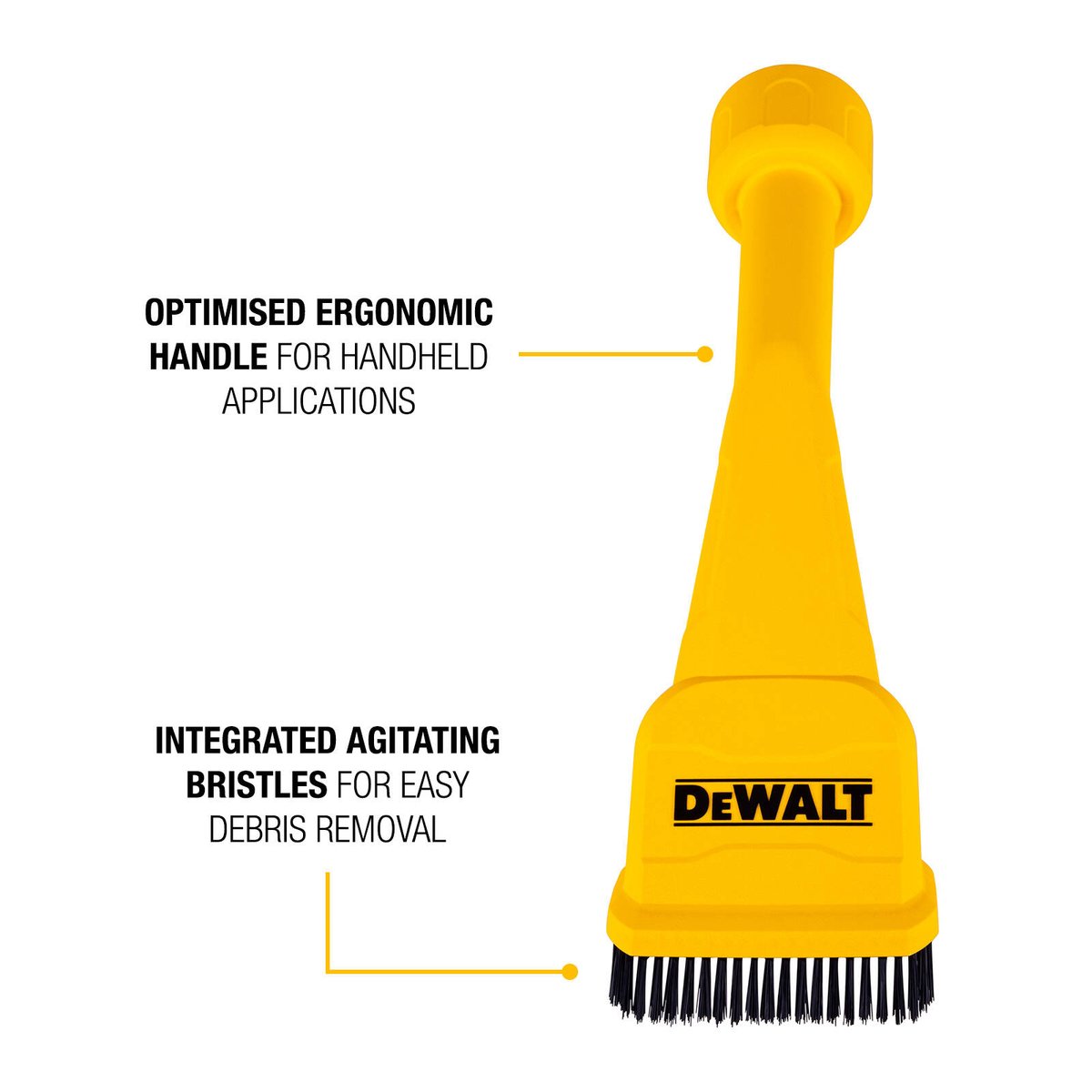 DEWALT Claw Utility Brush Wet & Dry Vacuum Accessory - 105 x 375mm