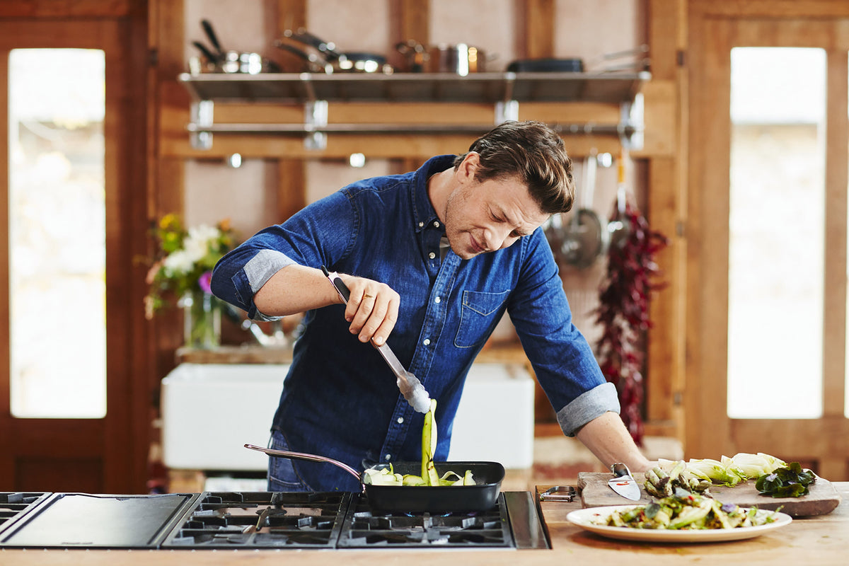 Tefal Jamie Oliver cast aluminium grill pan - Thermo-Spot, induction compatible, oven safe - E2114173