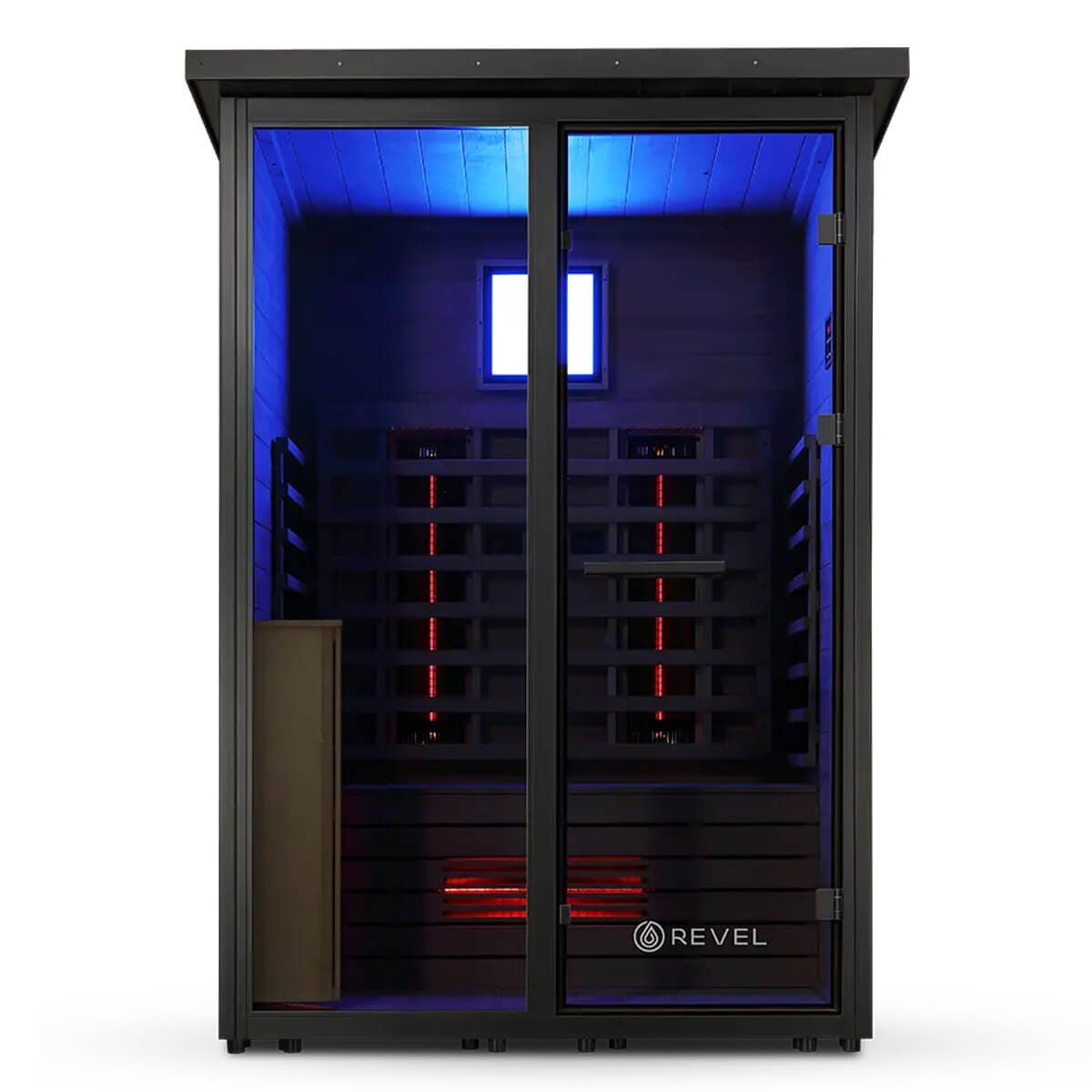 Revel Eclipse 2 Person Full Spectrum Infrared Cabin - Black WPC Exterior, Low EMF Heaters - R-FS-CABIN-2P