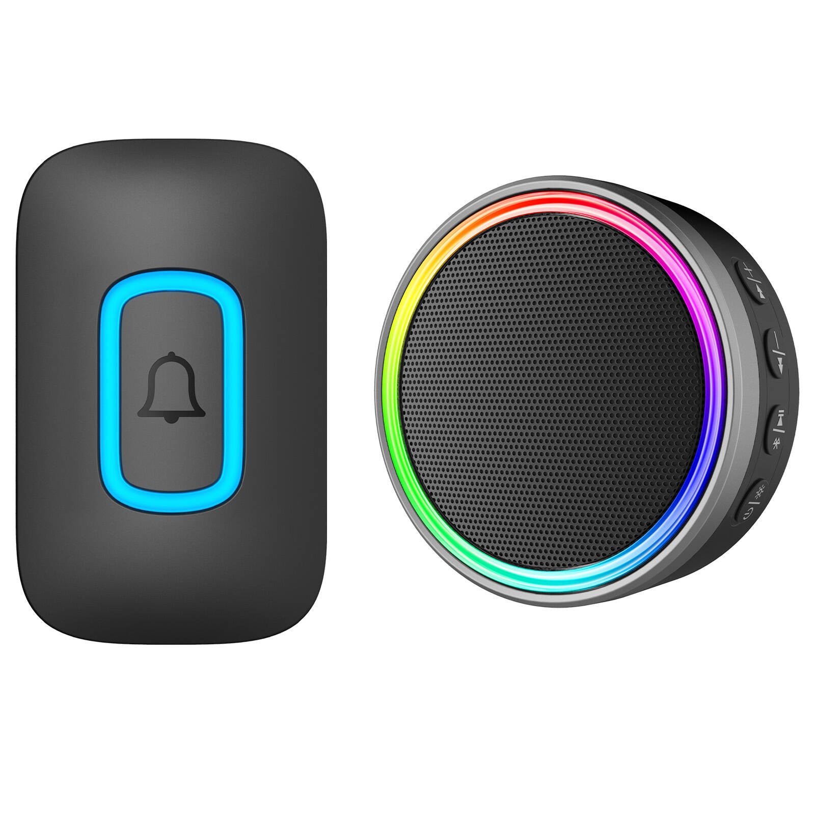 Arlec Black 200m Rechargeable Wireless Door Chime With RGB LED DCA02