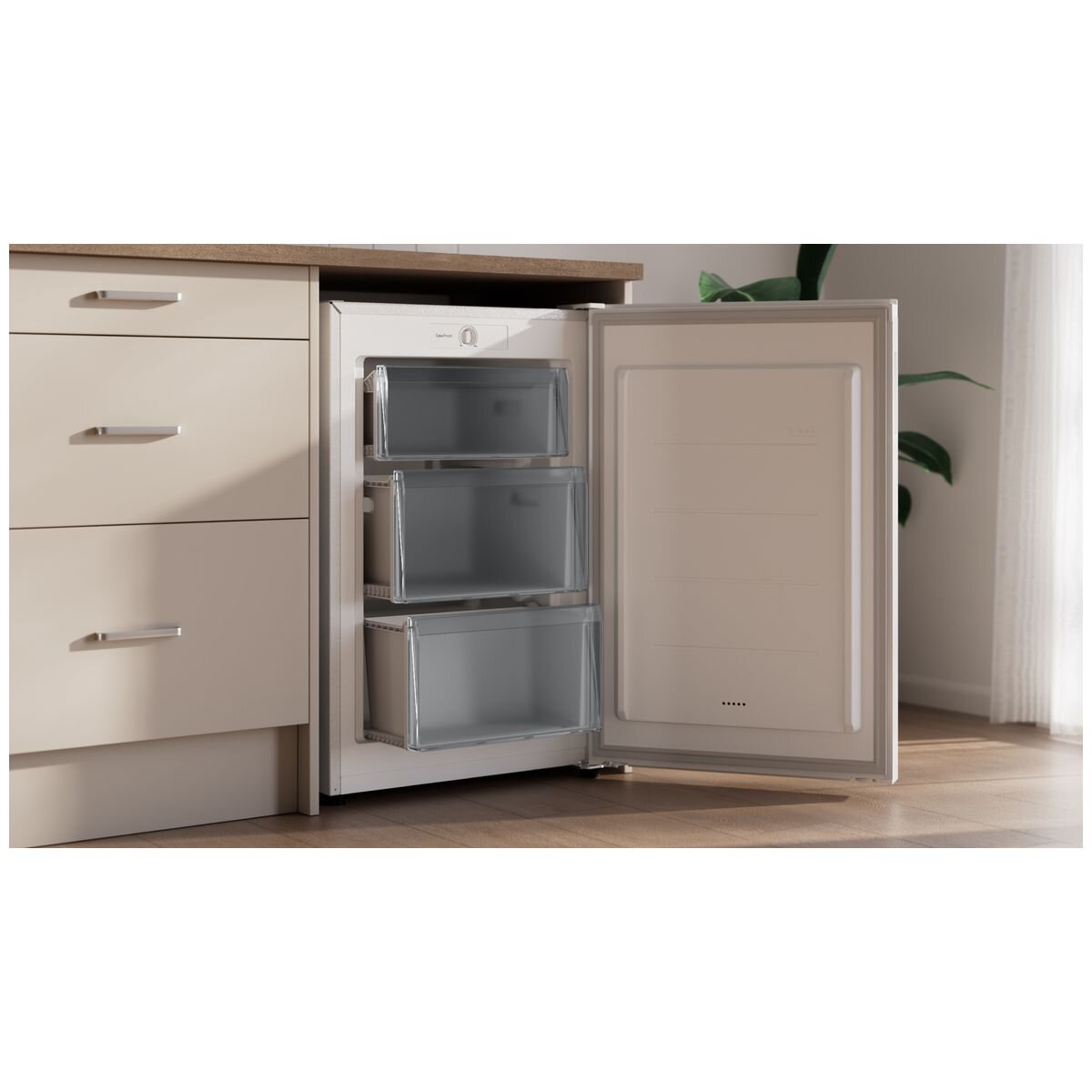 Haier Series 300 90L bar freezer - white, 5 star energy rating, reversible door - HVF90VW