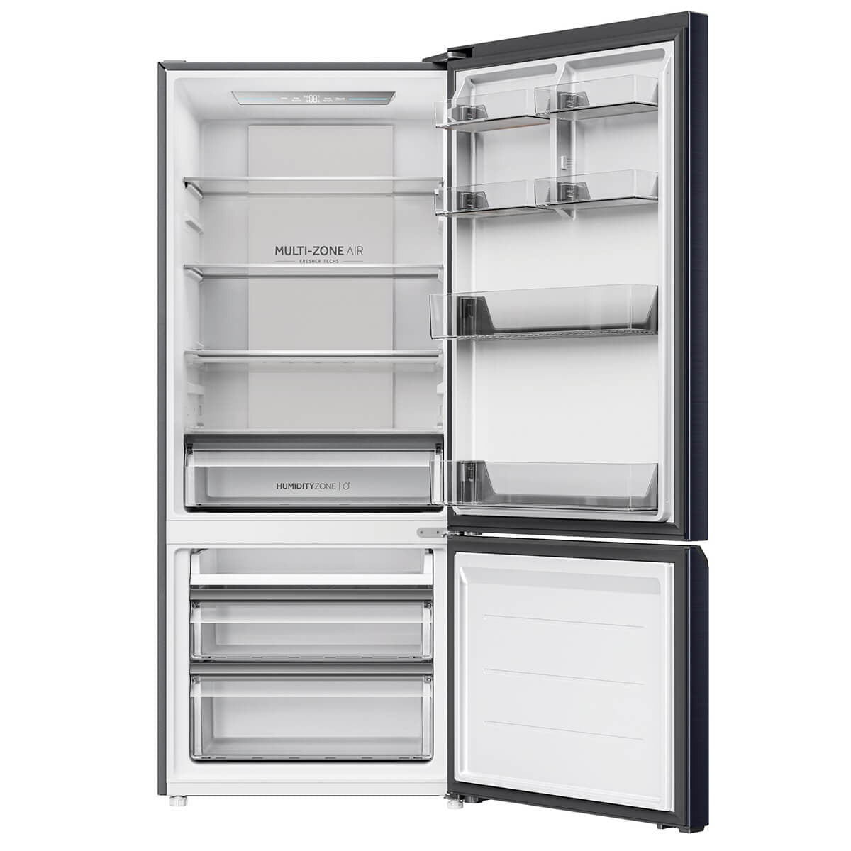 Haier 433L Bottom Mount Fridge - Black, Fingerprint Resistant, 5.5 Star Energy - HRF420BC