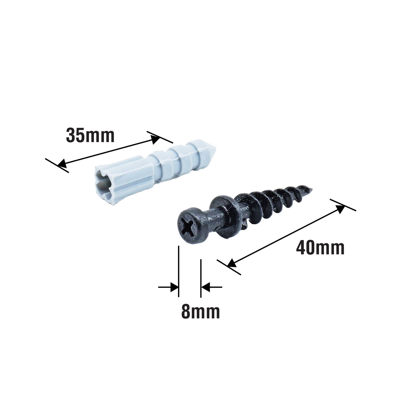 Everhang 30kg Black Heavy-Duty Picture Hanging Plasterboard Screw Set, 2 Pack