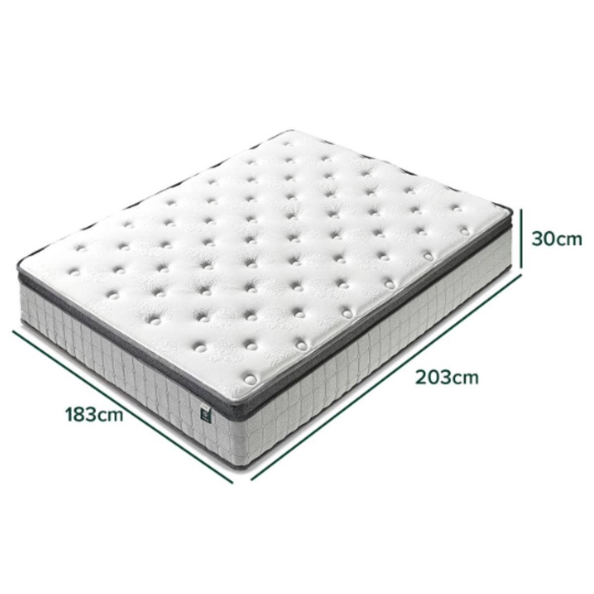 Zinus King Support Plus Pocket Spring Mattress - Independent iCoils, Euro Top, Medium Feel - AU-MSSPGR-12K