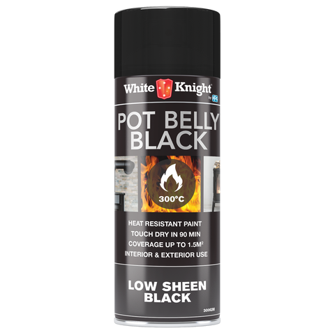 White Knight Hi Temp Spray Paint 300g Black Low Sheen Durable Finish - SuperSaverAU - view 1