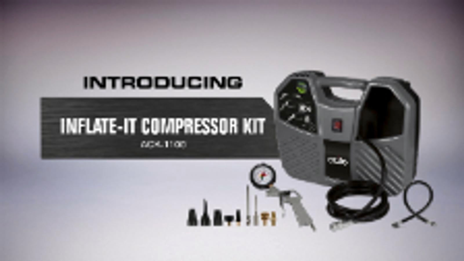 Ozito 1100W 1.5HP Inflate-It Compressor Kit ACK-1100, Oil-Free, Portable