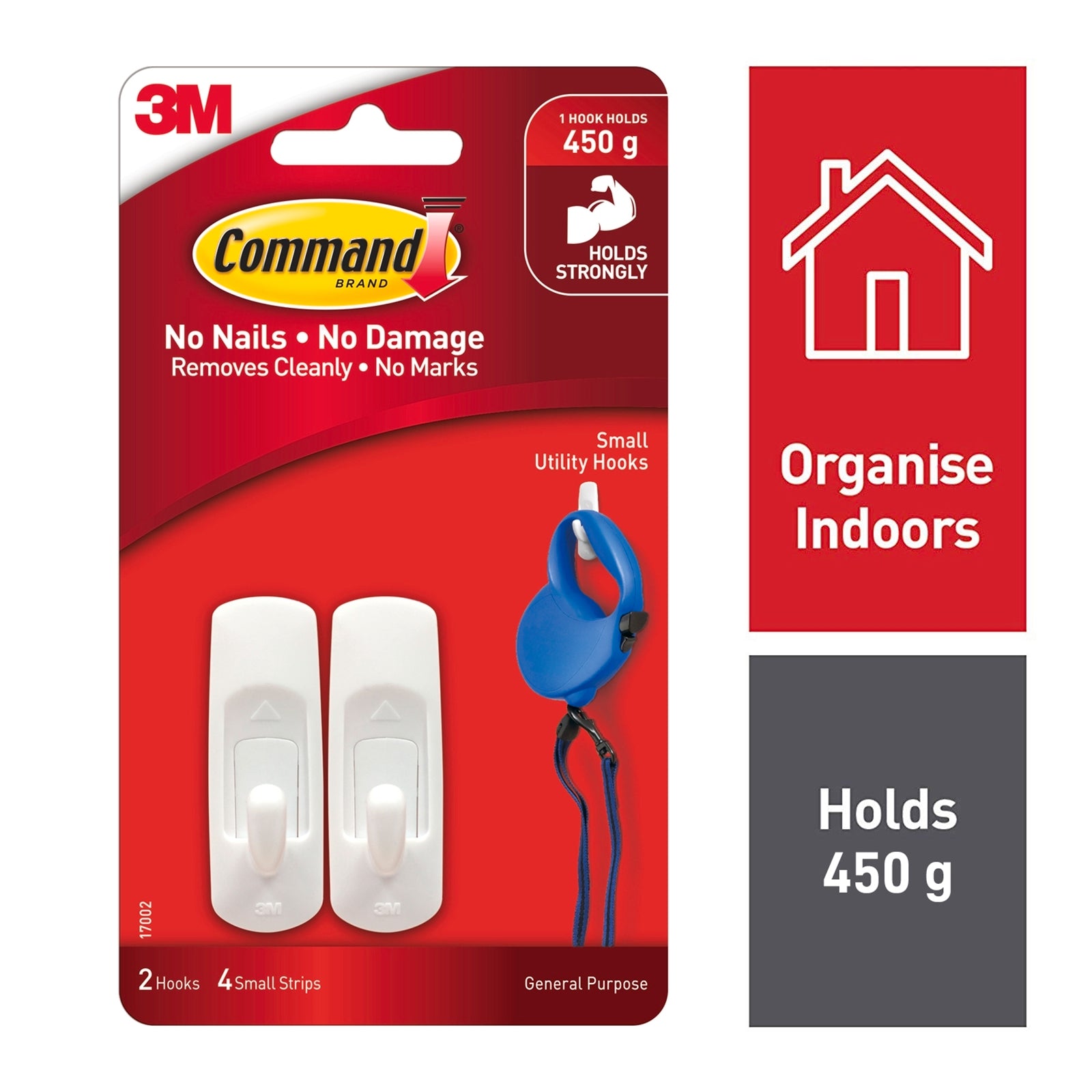 Command Small White Adhesive Hooks, 2 Pack