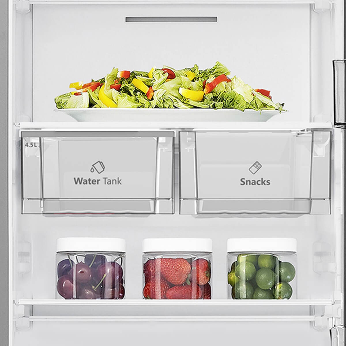 Hisense 632L PureFlat Side by Side Fridge - Black Steel, Non-Plumbed Water and Ice Dispenser - HRSBS633BW
