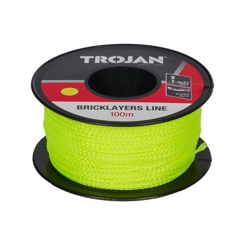 Trojan Green No. 8 Nylon Brickline 100m, Braided Bricklayers Line on Reel