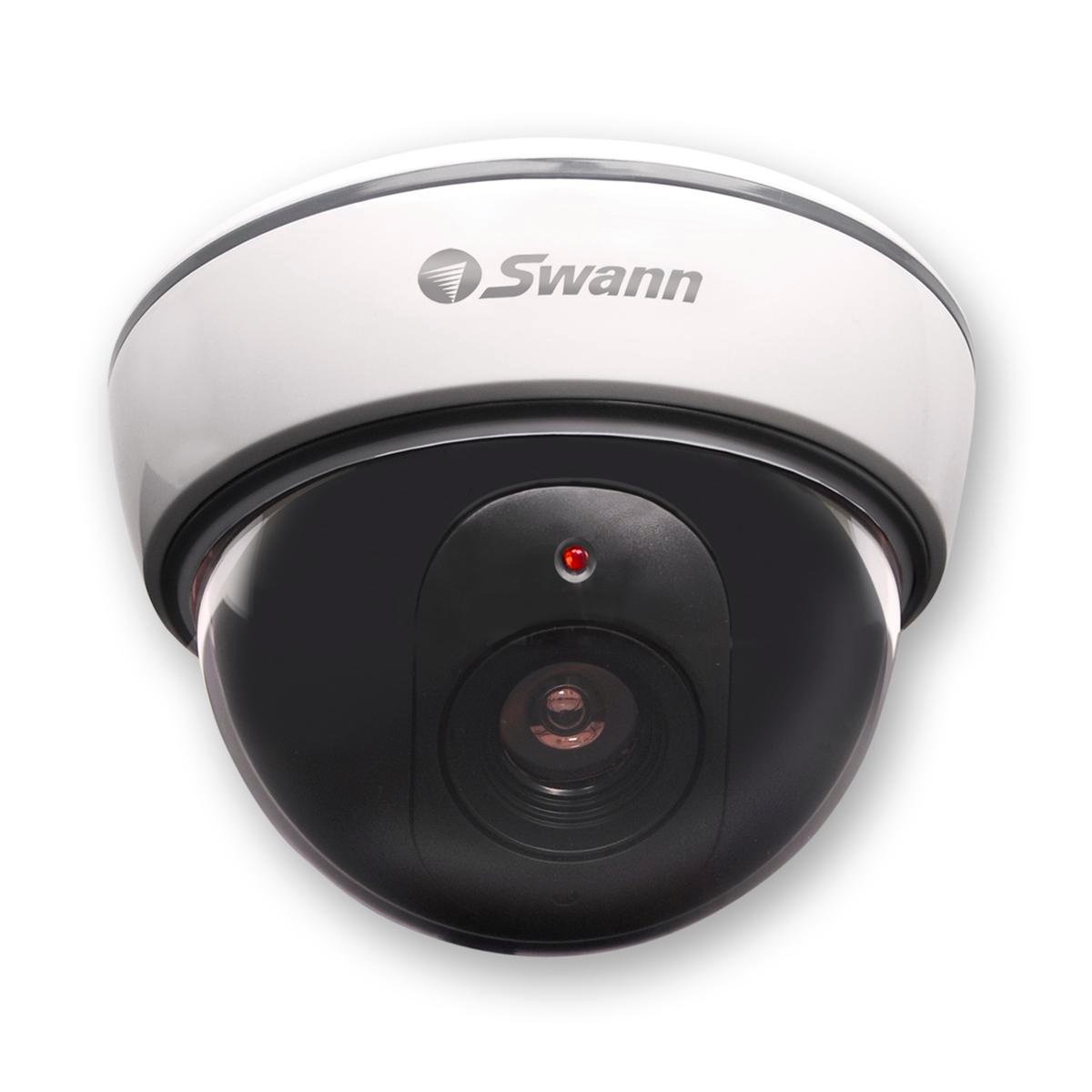 Swann Dome Imitation Camera with Flashing Light, Indoor Outdoor, White and Black, SW312-WDD