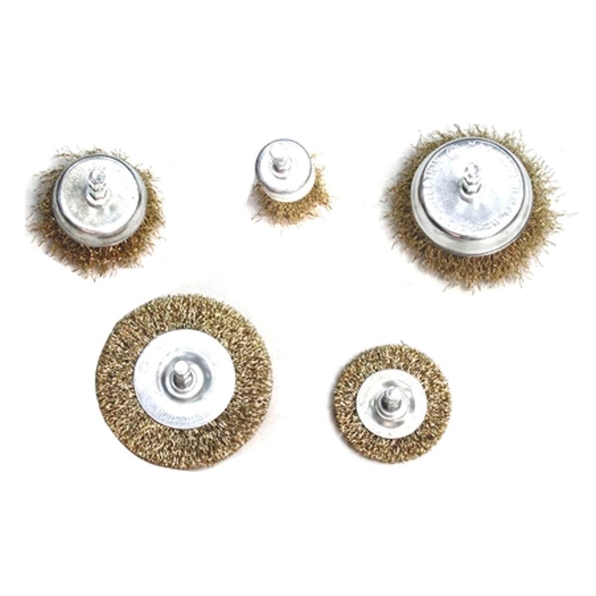 Craftright 5 Piece Wire Brush Set - Brass Steel - Durable Cleaning Tools - SuperSaverAU - view 1