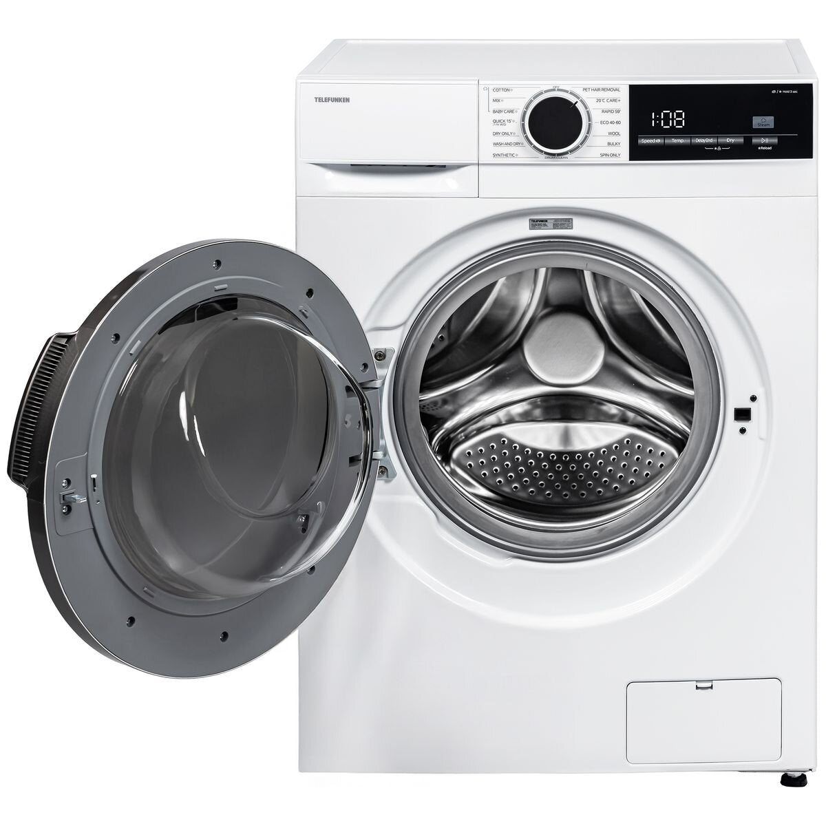 Telefunken 8kg/5kg Washer Dryer Combo - White, Hygiene Wash, Eco Wash, Sensor Dry - TF8060AU8FLWD