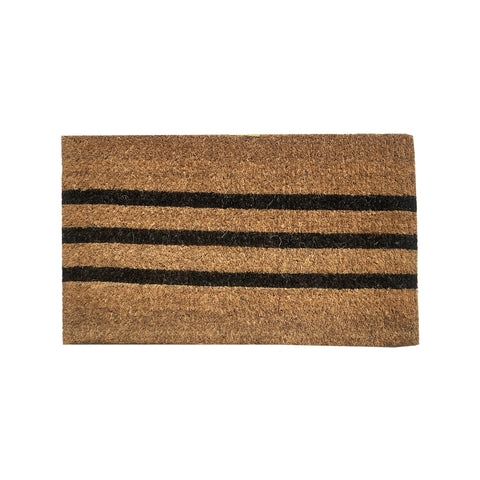 Bayliss Vector Stripe Coconut Fibre Outdoor Door Mat 45 x 75cm Black
