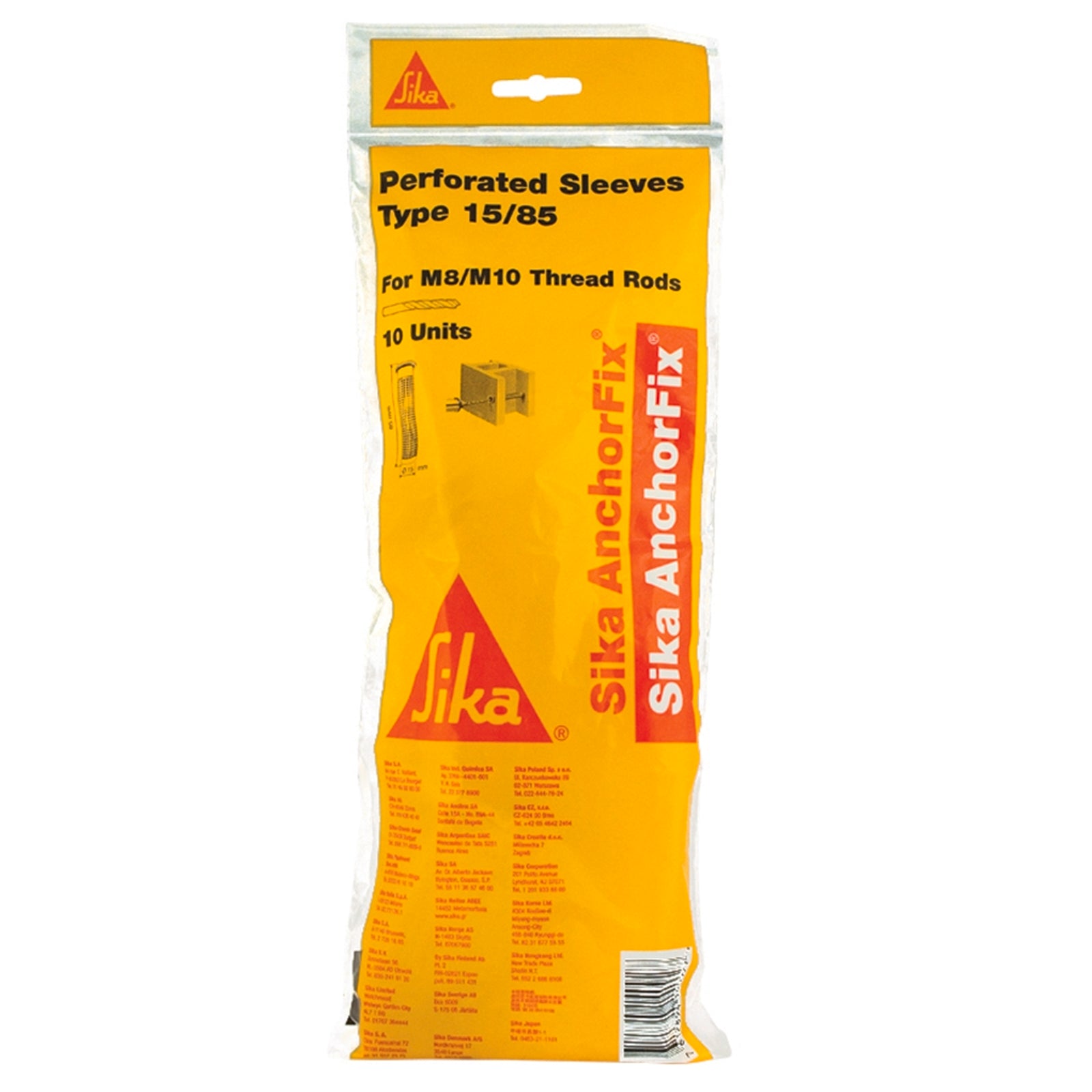 Sika 15/85 Hollow Block Anchor Sleeves, To Suit M8-10 Threaded Rod, 10 Pack