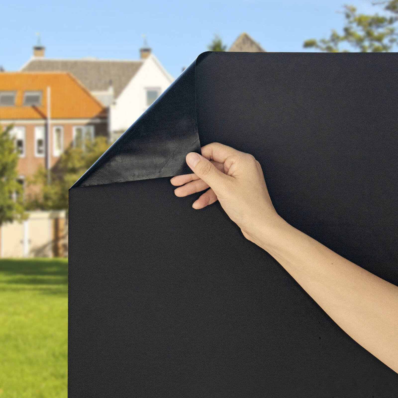 Pillar 0.9 x 2m Plain Black Adhesive Blackout Window Film
