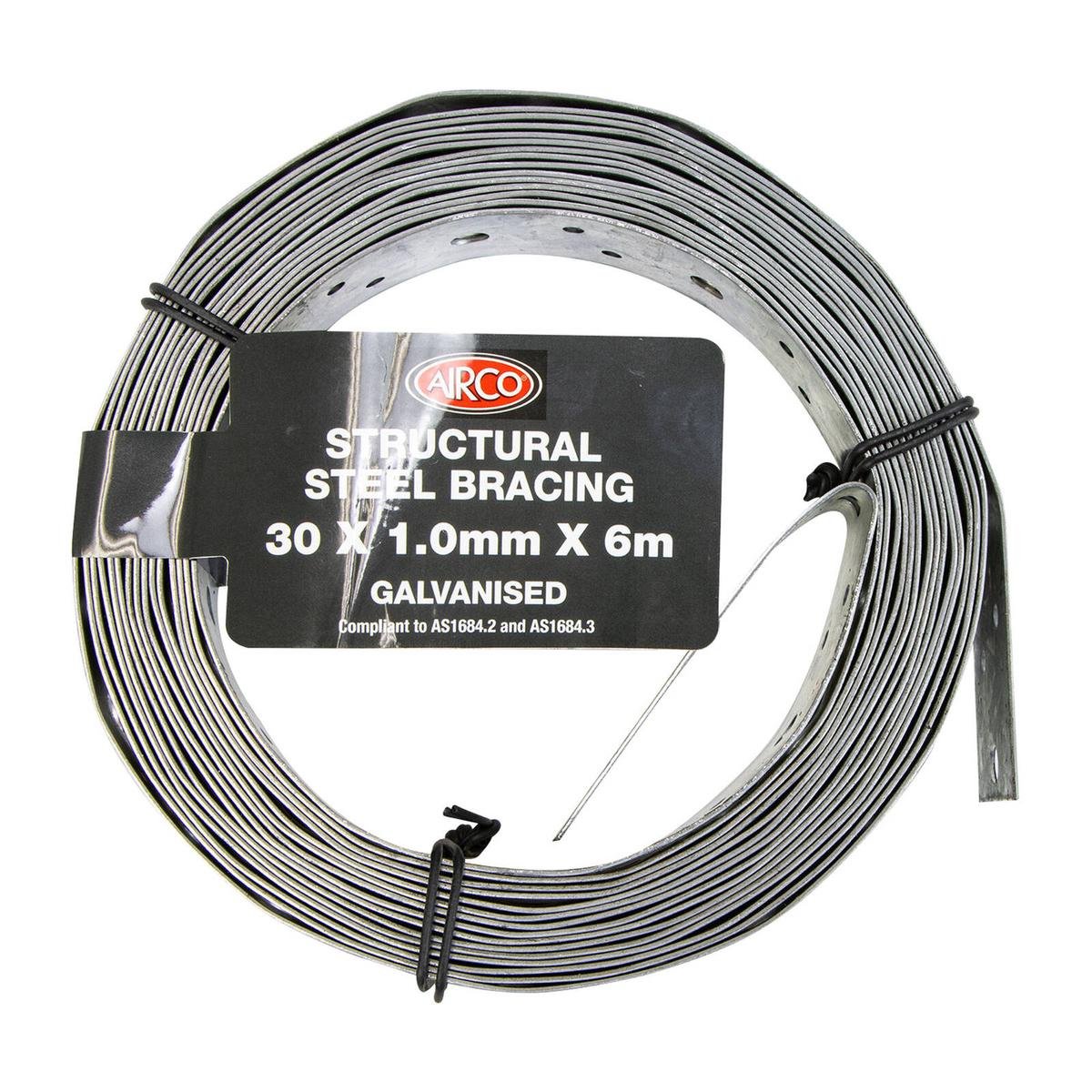 Airco Structural Galvanised Strapping 30mm x 1mm x 6m - Durable Bracing - SuperSaverAU - view 1