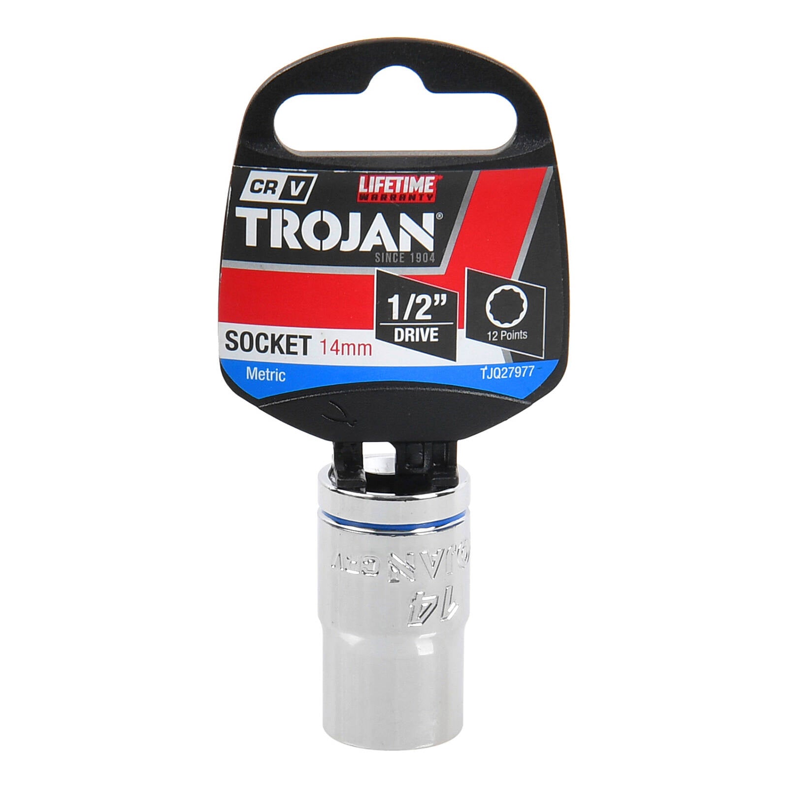Trojan 14mm Socket 1/2" Drive Chrome Vanadium 12 Point