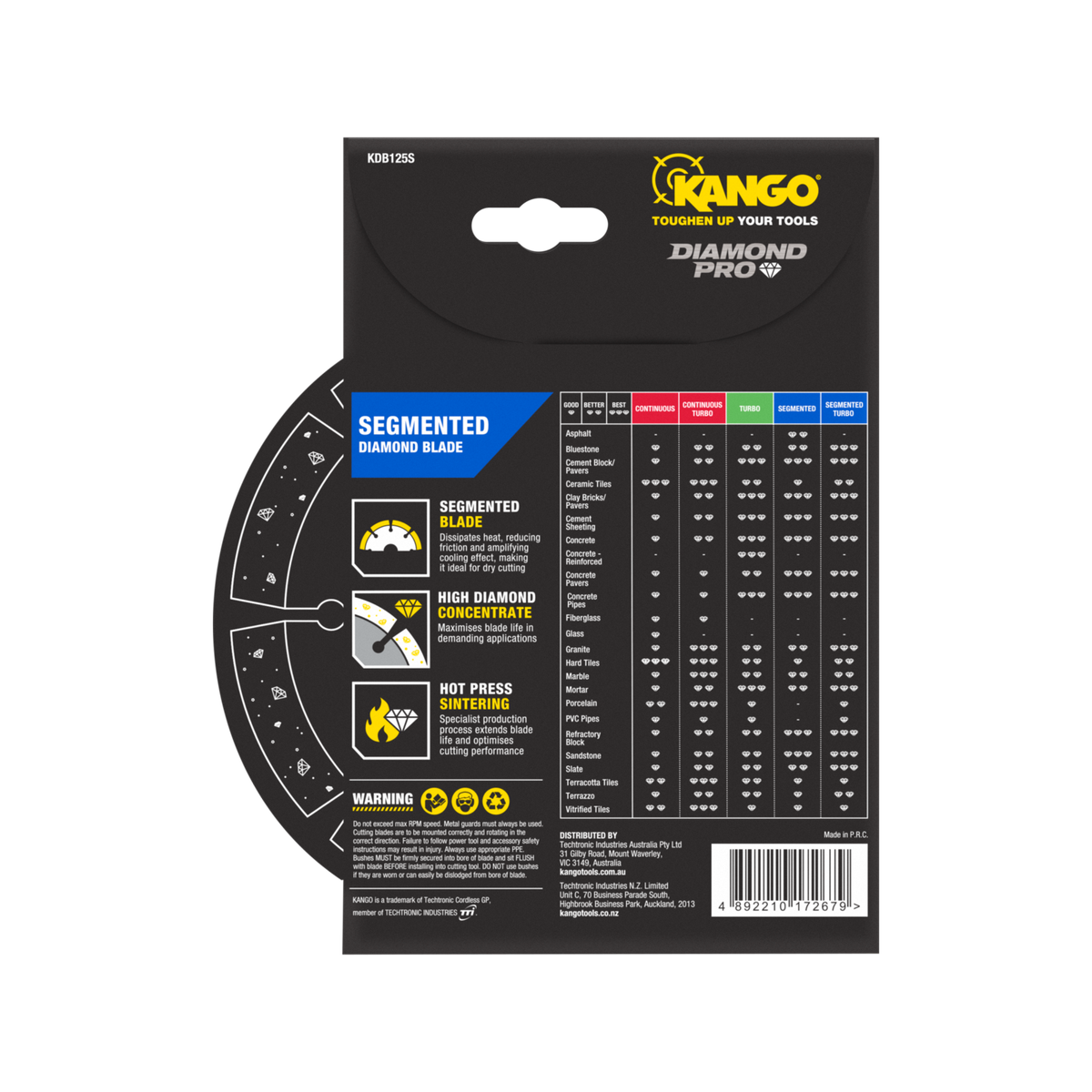 Kango Diamond Saw Blade - 125mm - Segmented - Dry Cutting - SuperSaverAU - view 3