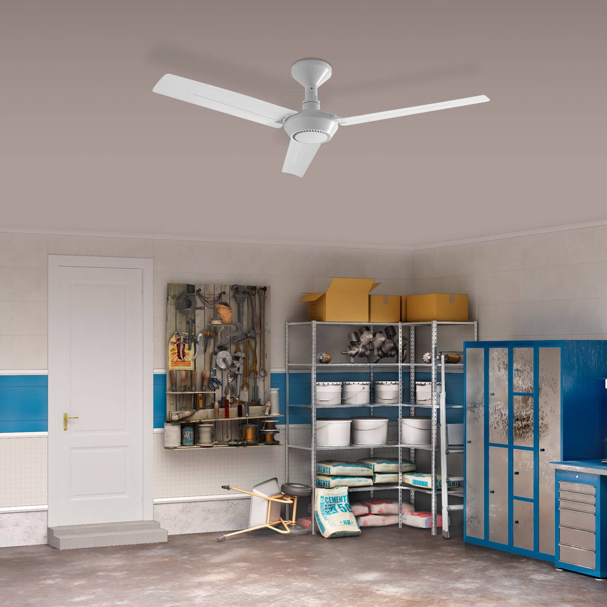 Arlec 1200mm White 3 Blade Indoor Ceiling Fan CSF120C