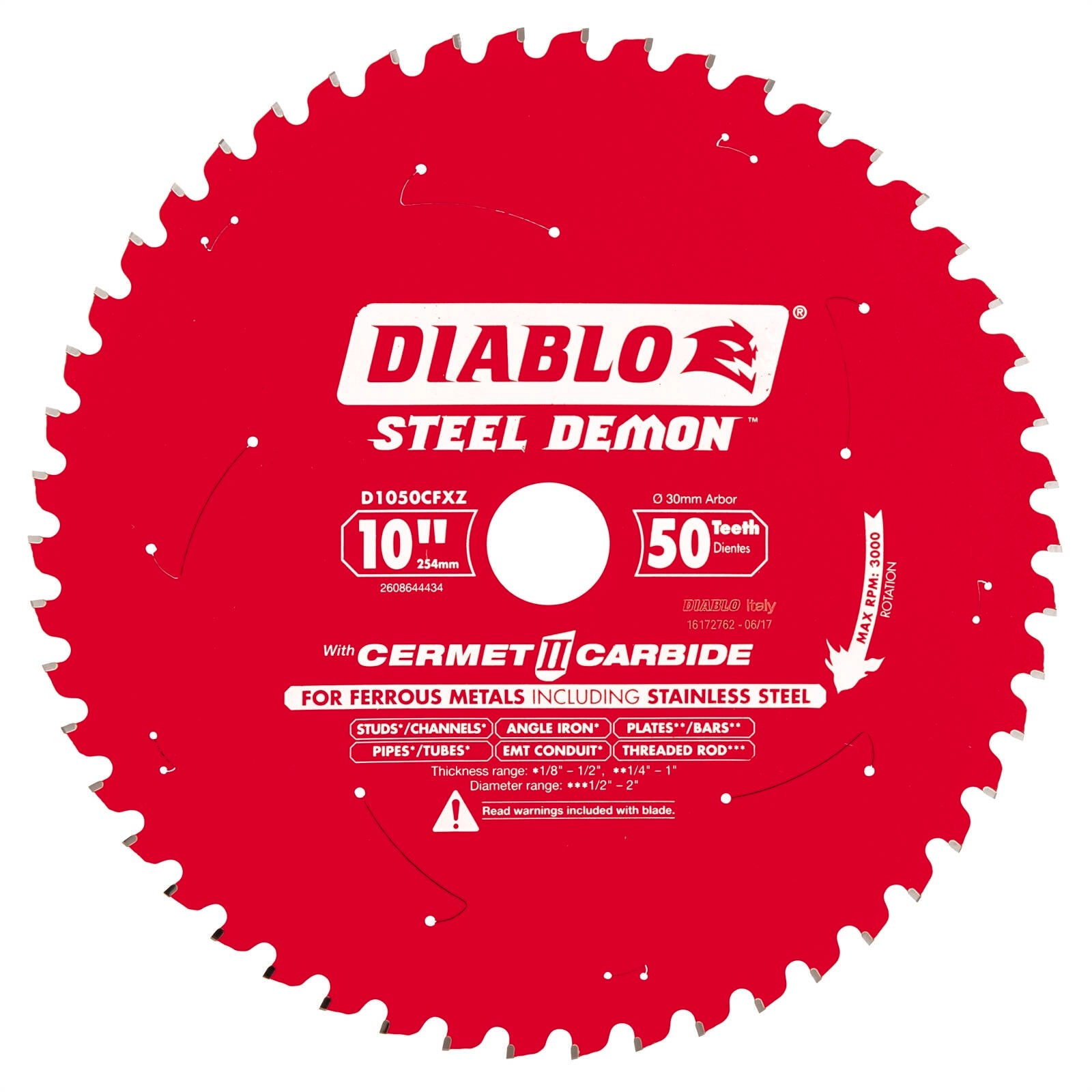 Diablo 254mm 50T Steel Demon Ferrous Metal Circular Saw Blade