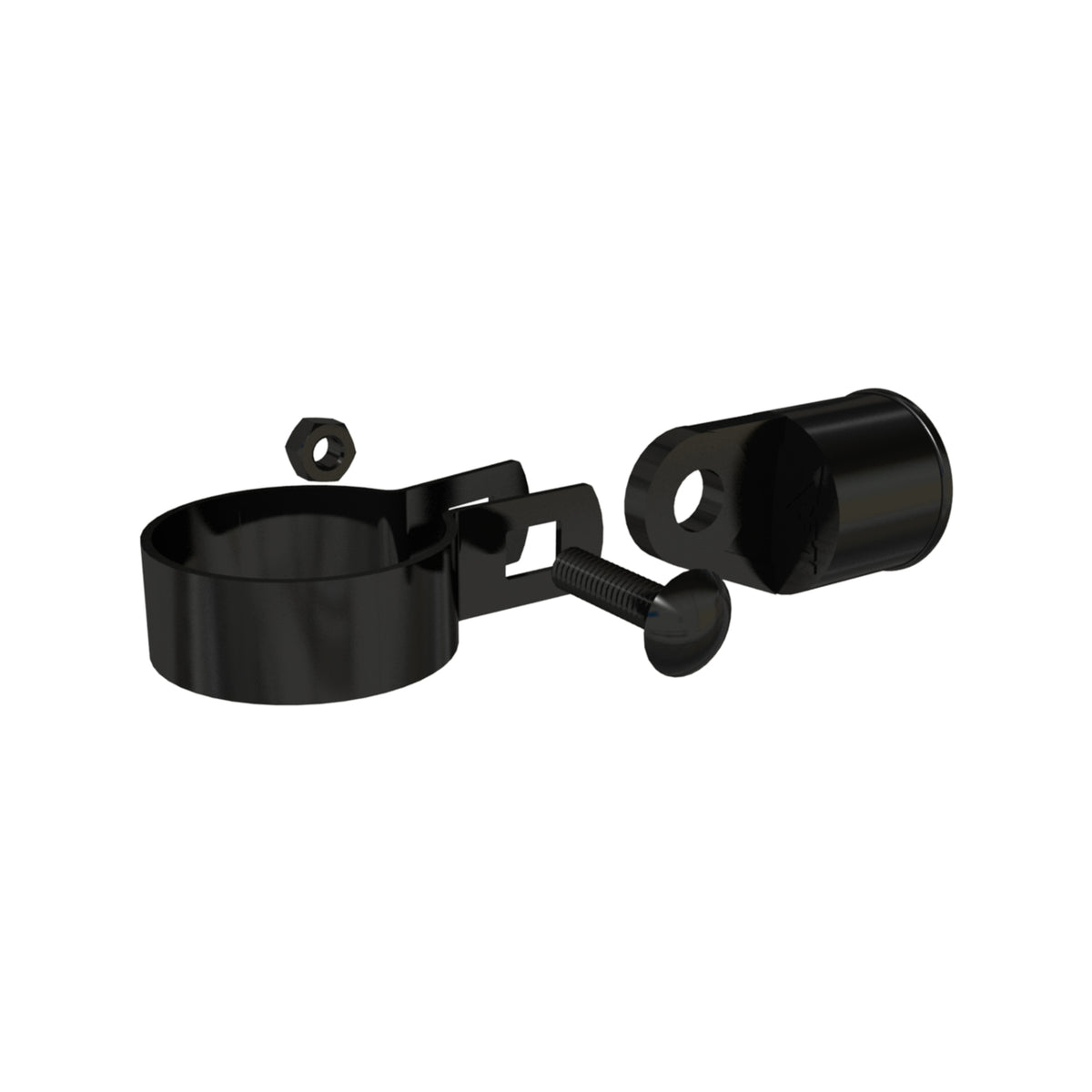 PEAK Chain Link Fencing 32mm Black Die-Cast Aluminium Rail End Assembly