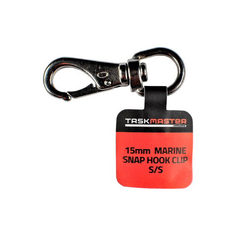 Taskmaster 15mm 316 Marine Grade Stainless Steel Snap Hook Swivel Clip