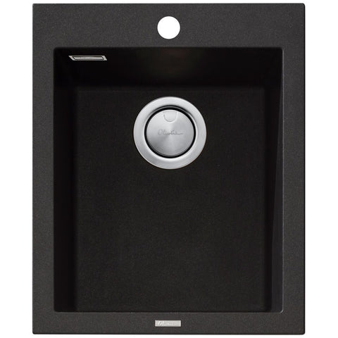 Oliveri Topmount Single Bowl Granite Composite Sink - Black, Scratch Resistant - ST-BL1531OF