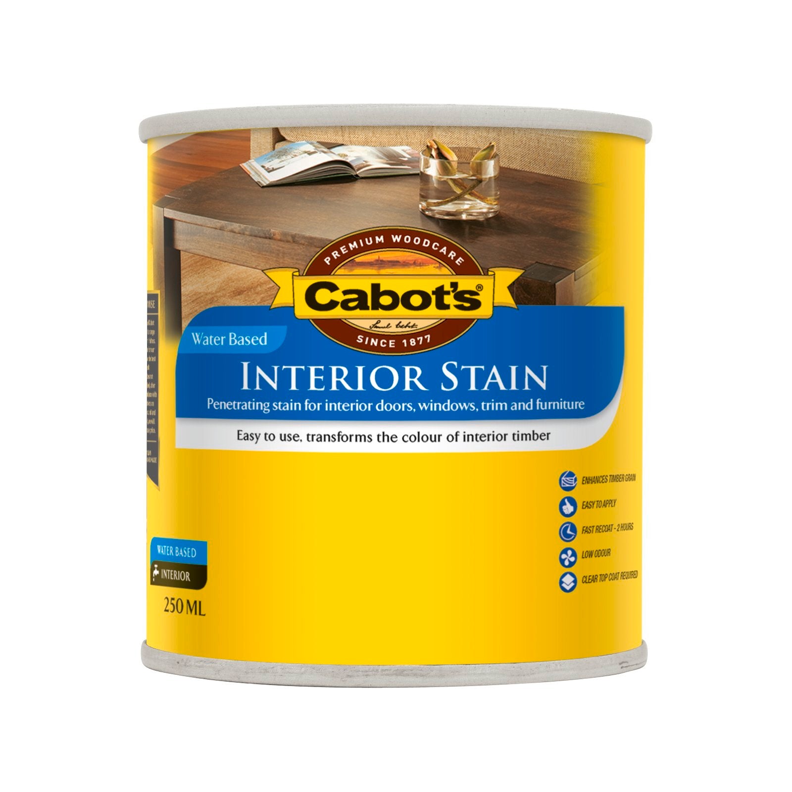 Cabot's 250ml Jarrah Water Based Interior Timber Stain