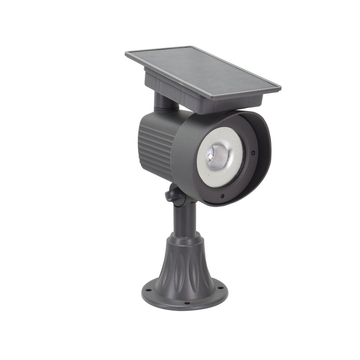 Luxzone 35cm Aluminium LED Solar Spot Light 120 Lumens Grey Outdoor QWASSP23002