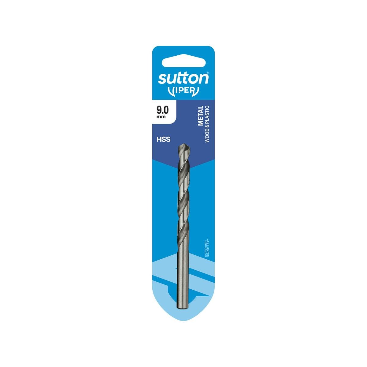 Sutton Tools 9mm Viper Jobber Drill Bit for Metal, Wood & Plastic