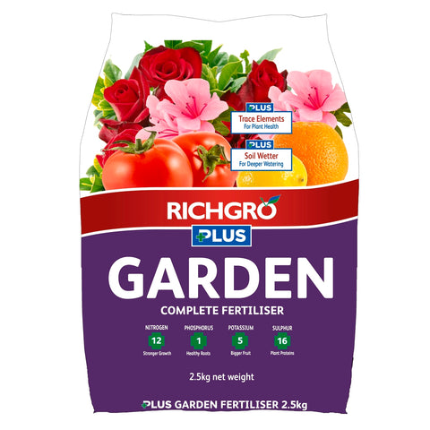 Richgro Plus Garden Complete Fertiliser 2.5kg Granular, Added Trace Elements
