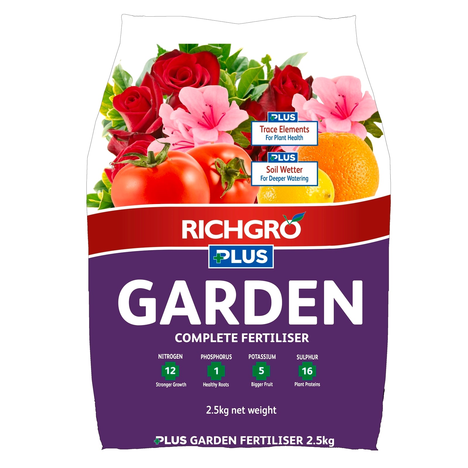 Richgro Plus Garden Complete Fertiliser 2.5kg Granular, Added Trace Elements