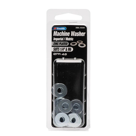Zenith 1/4" M6 Zinc Plated Machine Washer - 46 Pack - SuperSaverAU - view 1