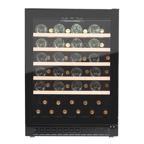 LeCavist 52 Bottle Single Zone Wine Cabinet - Black Door, Anti-Vibration, Humidity Control - LJ52VNBU