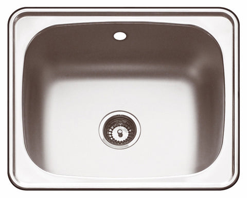 Abey The Lodden 45L Single Bowl Laundry Tub with Overflow - Stainless Steel - 600mm Wide - PR45B