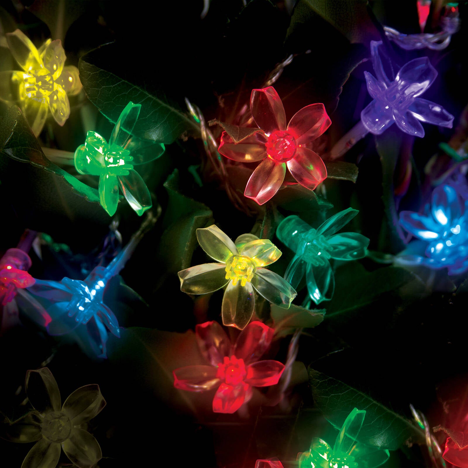 Lytworx 56410 50 Colour Changing LED Solar Blossom Fairy Lights - 4.9m - Weather Resistant