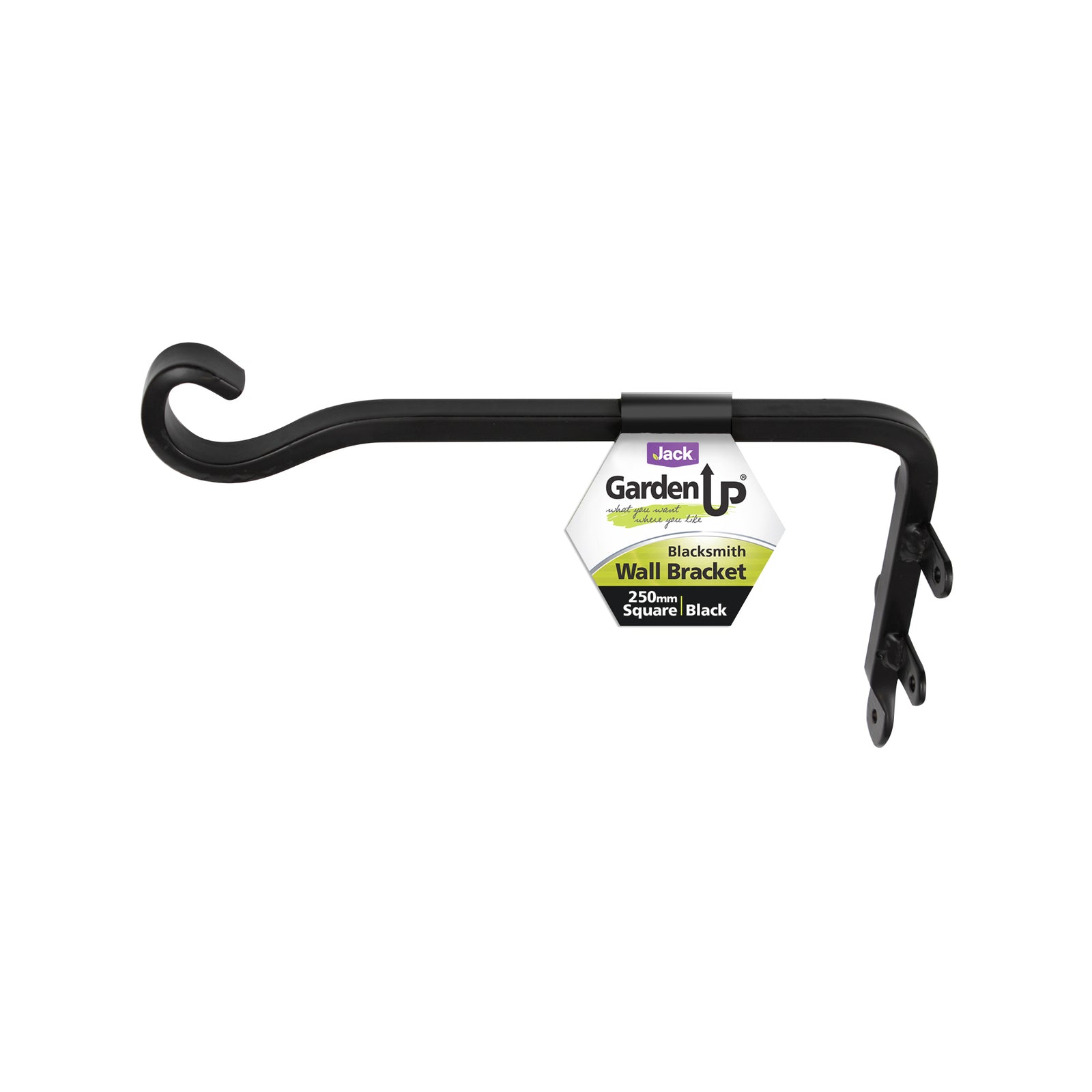 Jack Outdoor 250mm Black Square Blacksmith Steel Wall Bracket, Indoor & Outdoor