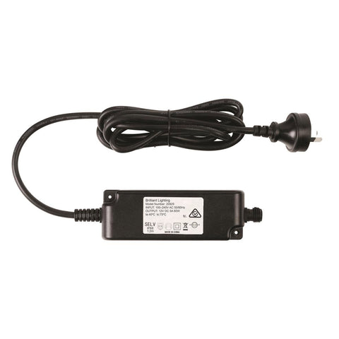 Brilliant Lighting 12V 60W DC LED Garden Transformer - IP68 Weather Resistant - Black - SuperSaverAU - view 1