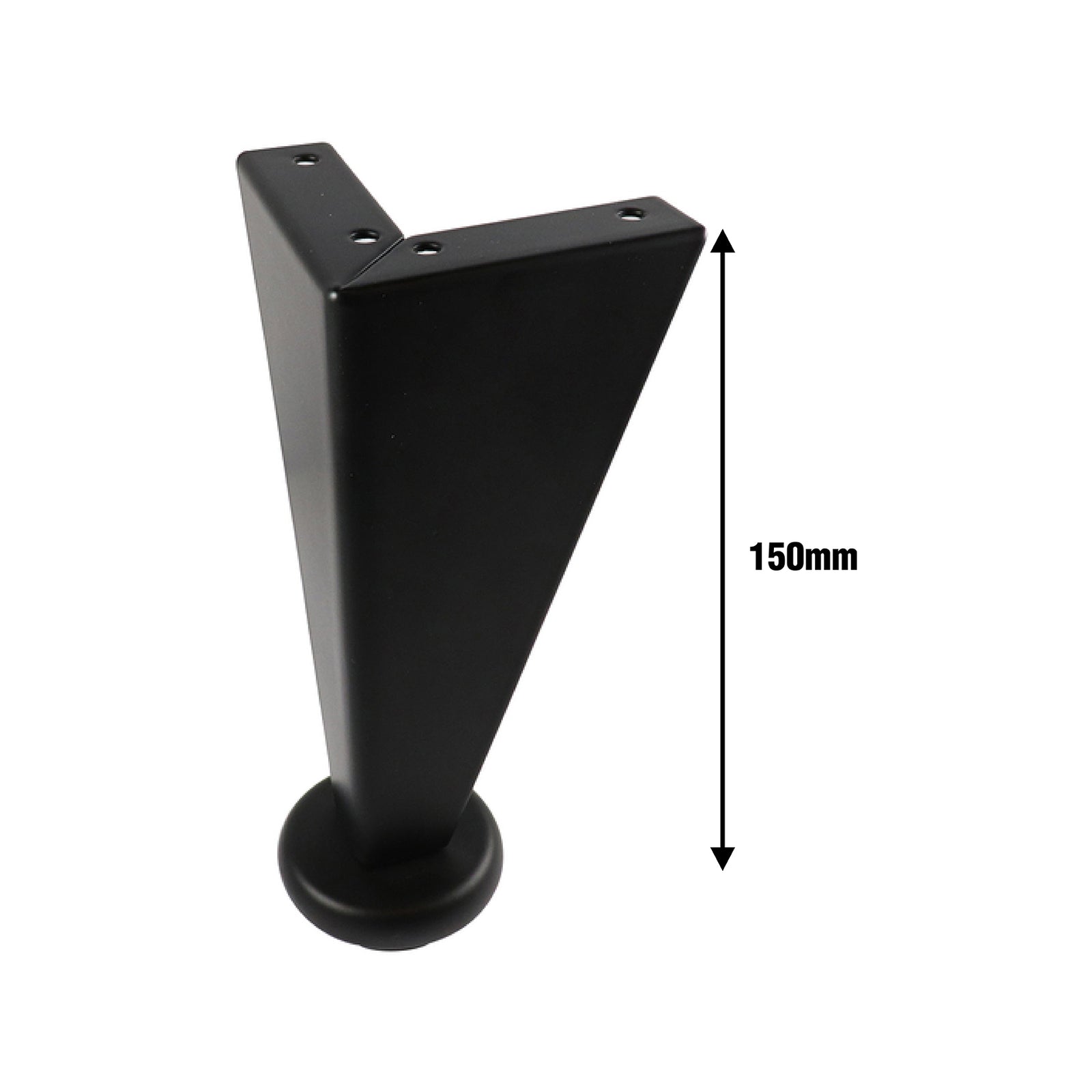 Adoored 150mm Black Steel Angled Corner Furniture Leg