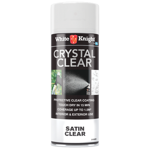 White Knight Acrylic Spray Paint - 310g - Clear Satin - Quick Drying - SuperSaverAU - view 1