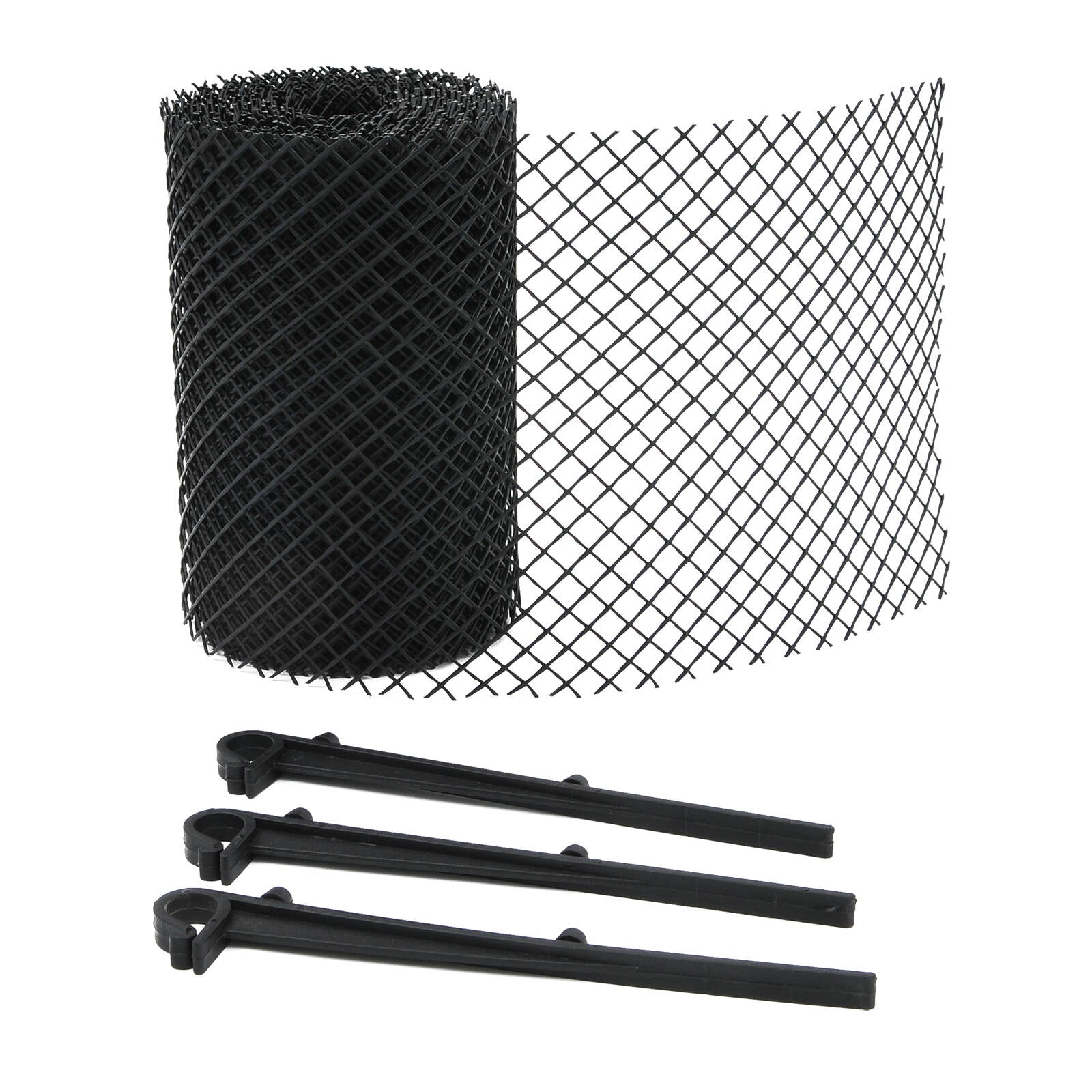 Jack StayMesh Black Plastic Gutterguard Mesh with Clips 160mm x 6m