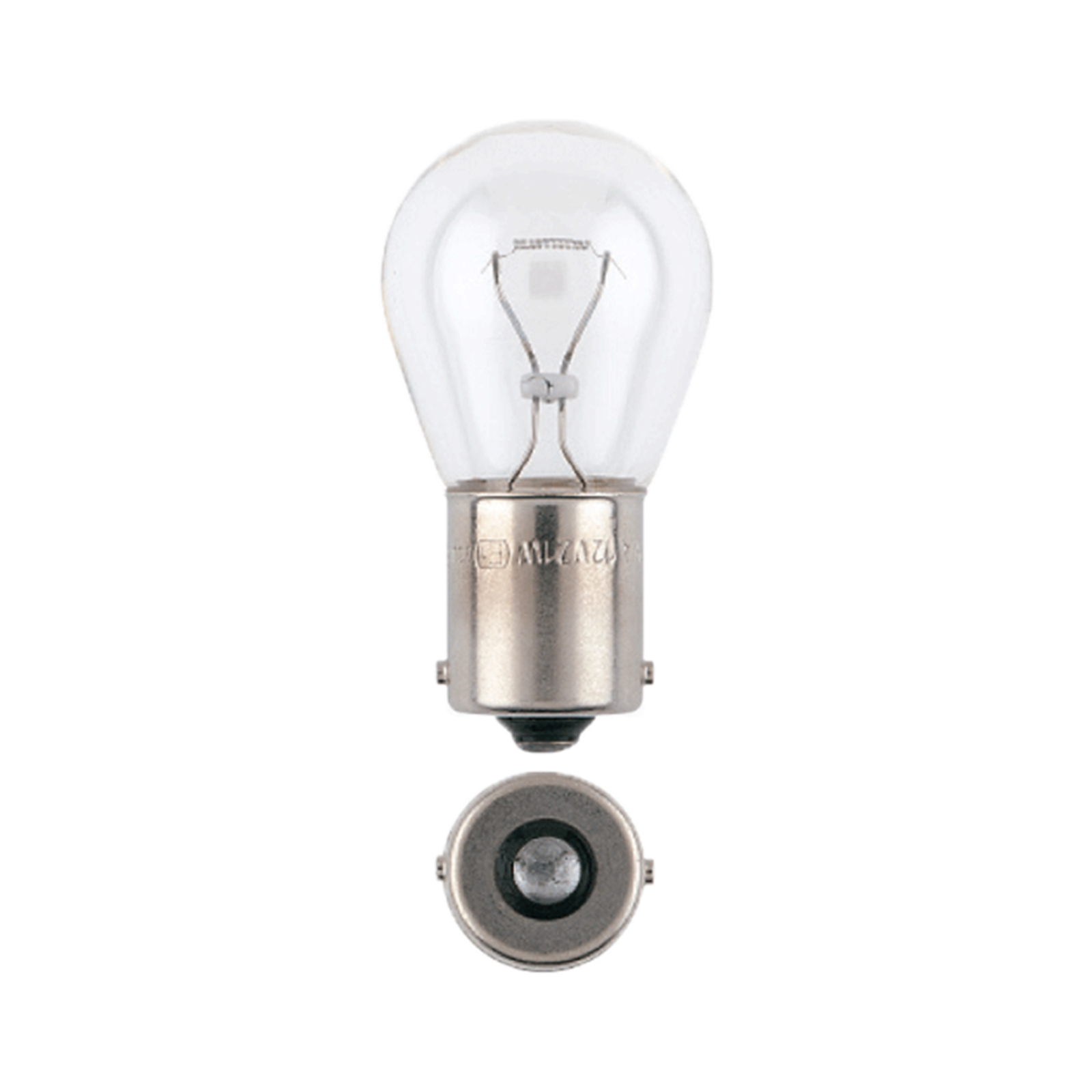 Narva 12V 21W BA15s Incandescent Stop/Tail and Indicator Globe Clear Glass 2 Pack 47382BL