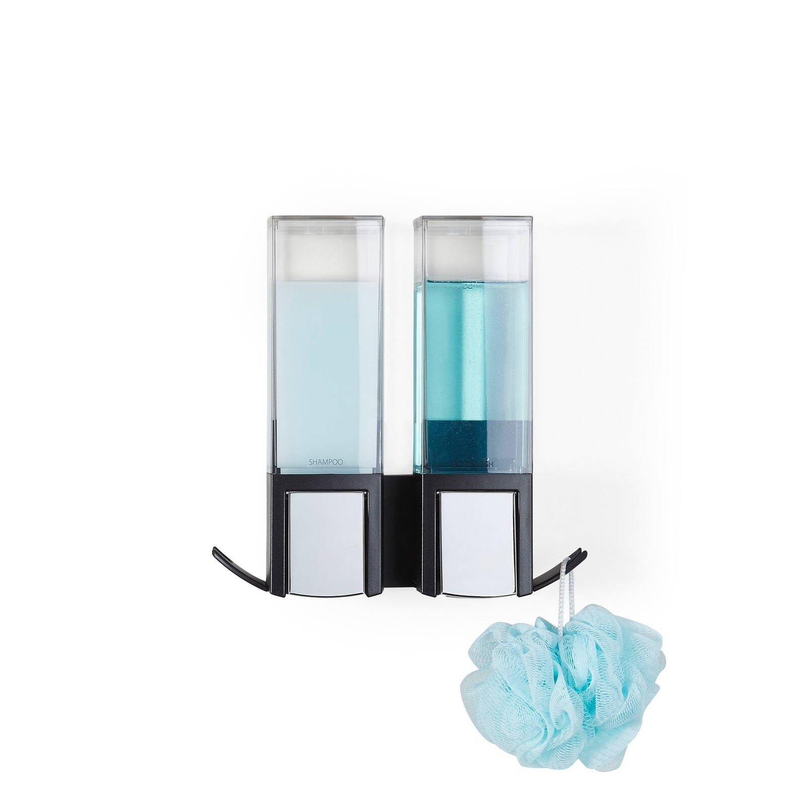 Better Living Clever 2 x 500ml Shower Dispenser Matte Black Wall Mount Rust Resistant