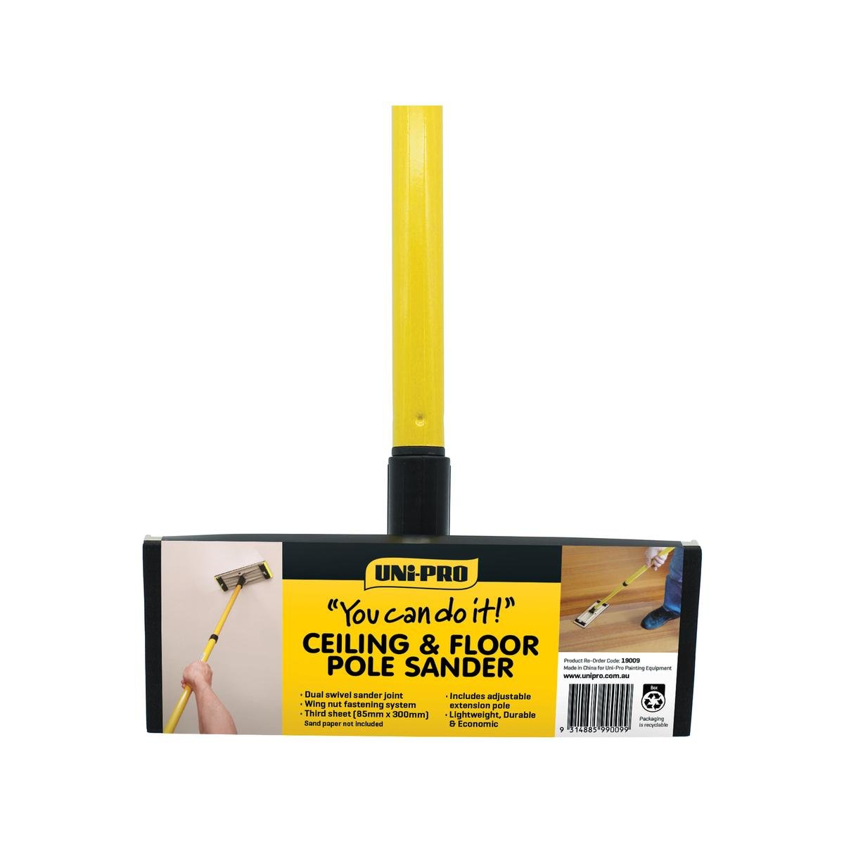 UNi-PRO YCDI Utility Floor & Ceiling Pole Sander Steel & Plastic Swivel Joint